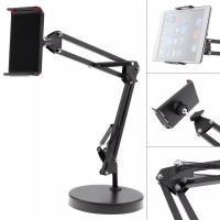 Soporte para Tablet y Movil Metalico Flexible con brazo largo giratorio de 360 °, para escritorio, sobremesa con pinza sujeccion regulable 12-18cm y dispositivos de 5 a 10pulgadas - details 0