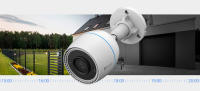 Ezviz H3C Cámara de vigilancia exterior Video H.265 Resolución video 1080p Visión nocturna por infrarrojos (30m) Detección de personas con tecnología IA Resistente al exterior IP67 Captura de sonido Funciona con Asistente de Google y Alexa de Amazon - details 1