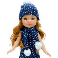 Folk Artesanía: Muñeca Colección Simona de Vinilo 40 Cm. Edición Limitada con Vestido, Gorro, Bufanda y Botas de Piel - details 1