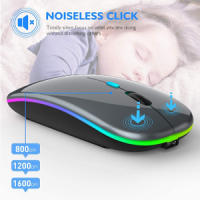 Raton Inalambrico con Bluetooth y 2.4Ghz con NANO USB, Recargable Ratón Inalámbrico compacta y fina para Android/ Windows, 3 dpi Ajustable Bluetooth 5.1, Compatible con Laptop/iPad/iPhone/Mac iOS/P (Negro) - details 1