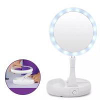 Espejo Led plegable con carga USB o batería, espejo de tocador blanco para maquillaje, cosmético con luz - details 3