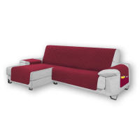 NQT Funda Cubre Sofa - Protector Sofá Reversible Bicolor con Bolsillos Laterales, Diseño Antideslizante, Antimanchas, Lavable a Máquina para Sofa de 1 2  3 4 L Plaza Azul Rojo Granate Gris Oscuro - details 2