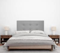 DHOME Cabecero Capitone Tapizado Polipiel o Tela Acualine con 8cm de Grosor Cabezales de Cama Acolchado Capitoné Cabeceros de Cama (Gris Claro Polipiel) - details 2