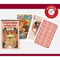 Piatnik Baraja de poker bridge de 54 cartas Alfons María Mucha Arte moderno Modernista Nouveau Cuadros Pinturas Juego mesa Jugar Adultos Colección Coleccionable Poquer - details 1