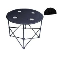 Mesa Camping Redonda Plegable Trasnsportable, 4 posavasos, ø70 x H60 cm para viajes, camping, senderismo, etc - details 0