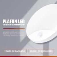 Led By Guli - Plafón LED con Sensor de Movimientos por Infrarrojos 10W IP44 900Lumen Blanco SMD2835 para Interiores y Exteriores - details 1