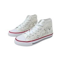 Zapatillas Altas de  Mujer Encaje blanco, Zapatos deportivas plana de crochet. Elegante y femeninas para completar tus looks. - details 4