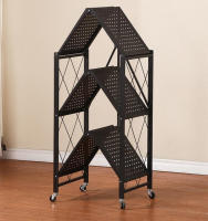 Estantes plegables para cocina microondas , organizador de salón de baño, estantería de almacenamiento de metal libro juguete, estantería para con ruedas ,ESTANTERIA MICROONDA DE METAL negro o blanco - details 4