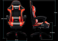 Silla de gaming CON repozapiel Oficina Soporte Lumbar Giratoria Escritorio Sillon Ruedas Despacho casa sillas profesional LOL ordenador WCG CON Reposapiés - details 7
