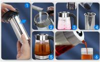 AIGOSTAR Hervidor de Agua, Vidrio de Borosilicato con Infusor de Té, 5 Niveles de Temperatura, Función Mantener Caliente, Iluminación LED, (2000W, 1.7L ) - details 1