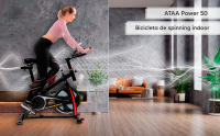 ATAA Power 50 Biclicleta de Spinning, bicicleta estática para entrenamiento en casa, sillín ergonómico ajustable, sistema de transmisión silencioso, pantalla LCD, perfecta para hacer ejercicio en casa - details 0