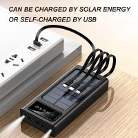 Cargador portátil Solar Power Bank 12000Mah/20000Mah Gran Capacidad Incorporado 5 Salidas y 3 entradas Cable y Linterna Compatible con Todos los teléfonos Inteligentes y Dispositivos USB - details 1
