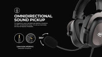 Havit H2002D Gaming Casco - Diseño Elegante, Aleación Y Superficie Resistente, Membranas de Composite de 53mm, Potencia con Calidad de Sonido, Micrófono Desmontable, Compatible con Consolas y Ordenadores - details 0