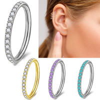 Anillo de aro g23 de titanio para el tabique, joyería para piercing para el cartílago de la oreja y el trago, 6-12 cz, 18/16g, 1 unidad - details 1
