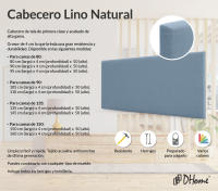 DHOME Cabecero de Lino Natural Liso Cabezal Tapizado Cama Dormitorio Moderno Top Trending (Azul Lino) - details 1