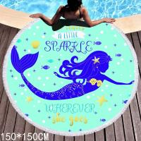 150x150cm Toalla De Playa Redonda, Patrón Floral Y De Pájaros con Impresión Digital, Tapete De Playa De Microfibra Grandes De Secado Rápido, Tapete De Picnic, Yoga Redonda Manta de Playa para niñas y niños - details 11