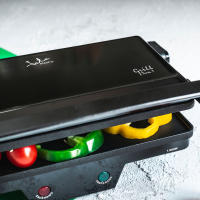 Jata Parrilla Eléctrica Grill de Asar 3 en 1 con Placa Superior Baja Recta 180° Para un Mejor Cocinado Placas mixtas 27 x 14 cm Presión de Asado Uniforme Antiadherente, Color Negro [Clase de eficiencia energética A] - GR266 - details 3