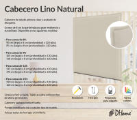 DHOME Cabecero de Lino Natural con Ribete Hasta el Suelo con 8cm de Grosor Cabezal Tapizado Cama Dormitorio Moderno Top Trending - details 1