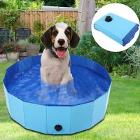 UNUSUAL- Piscina Plegable para Perros Piscina Azul 80x20 cm /120x30 cm Baño para Mascota Bañera para Perros Gatos, Verter Agua Fácilmente Perro Baño Piscina permite que Las Mascotas se Diviertan durante la Ducha Verano SOY-4009 - details 5