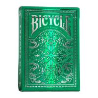 Cartamundi Bicycle Jacquard USPCC Baraja de poker Foil Verde esmeralda Telares Gaff Magia Magos Trucos Adultos Acabado especial Espectáculo Cardistry Noche de fiesta Cartomagia Aprender Fácil Colección Coleccionable - details 0