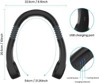 Ventilador Cuello Portatil Usb Recargable: Mini Aire Acondicionado Manos Libres Aspas Personal Batería Pequeño Doble Cabeza 3 Velocidades 6 Modos 180 ° Giratorio Colgante Oficina - details 10