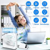 Ventilador de aire acondicionado portátil, minienfriador de aire evaporativo, con luces Led de 7 colores, temporizador de 1/2/3 horas, 3 velocidades de viento，Envio desde España - details 0