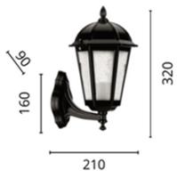 Novolux Lighting- Aplique de pared exterior- Bambo, uso exterior, color negro, aluminio, E27, 70W, IP43, exterior - details 2