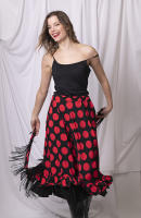 Susana Escribano Falda Profesional de Lunares Sevillana Flamenca con Goma Elástica en Cintura - details 2