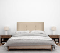 DHOME Cabecero de Polipiel o Tela Acualine con 2 Hileras de Botones Colores Cabezal Tapizado Cama Lujo (Beige Polipiel) - details 2