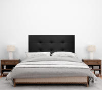 DHOME Cabecero Capitone Tapizado Polipiel o Tela Acualine con 8cm de Grosor Cabezales de Cama Acolchado Capitoné Cabeceros de Cama (Negro Polipiel) - details 2