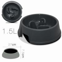 COTTECOTA- Comedero plástico Redondo para Mascotas Bol Mascotas Cuenco Agua Bebedero Plato Animales Comedero Gris Alimentacion Lenta 1.5 l - Diam27 x7.5 cm / 1 l - Diam 24 x 6.5 cm Comedero Antivoracidad Perro Bol Gato Cachorro Mascota. Ref. 16570 16571 - details 1