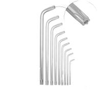 Juego de 9 Llaves Hexagonales Torx con Estrella Allen de Brazo Corto y Orificios de Extremo de Seguridad T10-T50 - details 1