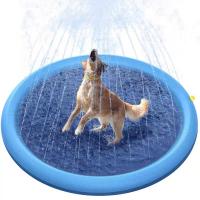 COTTECOTA-Alfombrilla Rociadora de Agua para Perros 100/150 cm Alfombrilla Interactiva para Piscina de Mascotas, Juego al Aire Libre, Juguetes para Perros, Gatos y Niños Piscina de Baño uguetes para el agua al aire libre Verano Diversion Vacaciones (4041) - details 3