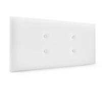 DHOME Cabecero de Polipiel o Tela Acualine con 2 Hileras de Botones Colores Cabezal Tapizado Cama Lujo (Blanco Polipiel) - details 0