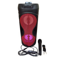 35x14cm Altavoces grandes de fiesta con micrófono, Barril de pistola para coche, carrito de karaoke, altavoz portátil con pantalla LED, barato - details 0