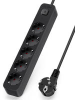Aigostar Regleta Enchufes, Alargador Enchufe de 5 Enchufes con Interruptor, Negro GE0501 - details 1