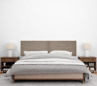 DHOME Cabecero de Polipiel o Tela Acualine con 2 Hileras de Botones Colores Cabezal Tapizado Cama Lujo (Tierra Tela) - details 11