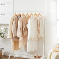 Aicasa Perchas de Madera para Trajes, Color Blanco y Madera , Hombros con Muescas, Antideslizantes para Chaquetas, Camisas, Pantalones, abrigos，Gancho Giratorio de 360°, Pack 6/12/24/48 Unidades - details 6