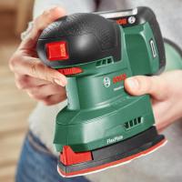 Bosch lijadora a batería UniversalSander 18V-10 (sin batería; sistema de 18 voltios; para bricolaje en madera; con 32 papeles de lija; en embalaje de cartón) - details 4