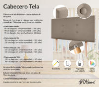 DHOME Cabecero de Polipiel o Tela Acualine con 2 Hileras de Botones Colores Cabezal Tapizado Cama Lujo (Tierra Tela) - details 7