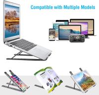 Soporte Ordenador Portátil aluminio Plegable, Soporte para Ordenador Portátil Mesa Altura Ajustable, Laptop Stand para Escritorio Compatible con MacBook Air Pro, ASUS HP Surface Lenovo 5-15,6