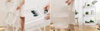 MAGIC SELECT Carrito de Cocina Auxiliar Plegable con 3 Niveles de Almacenaje y 4 Ruedas para Hogar, Baño, Salón, Terraza y Manualidades - details 1