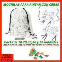 Siglo21publicidad Mochila para Colorear con Ceras. Packs de 10-50 Pcs para Fiestas y Eventos Infantiles. - details 0