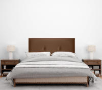 DHOME Cabecero de Polipiel o Tela Acualine Liso con Botones Tapizado Colores Cabezal Lujo Cama Dormitorio Moderno Acolchado (Arcilla Polipiel) - details 2