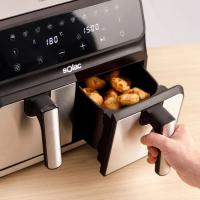 Solac - Freidora de Aire Léviter Double, Extra Grande, Capacidad 8 Litros, Cestillo Doble, 1700W, 10 Menús Predefinidos, Cocina Sana - details 2