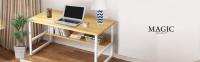 MAGIC SELECT Escritorio, Mesa de Oficina para Ordenador, Escritorio para Habitación o Estudio. Mesa de Tablón de Aglomerado y Melamina de Madera y Acero para Hogar. Mesa Escritorio para PC. - details 0