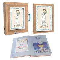 Libro de firmas, recuerdo de la Primera Comunión.  Con estuche y maletín a juego. Dispone de 60 páginas a todo color, para firmas, fotos, recordatorios, invitados, con oraciones. Un regalo imprescindible en la Primera Comunión. Fabricado en España. - details 3