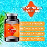 Vit Ol Amin VITAMINA B12 365 Comprimidos Vegetarianos - La Vitamina B12 contribuye al funcionamiento del metabolismo energético,  al mantenimiento del sistema inmunológico y a la correcta función nerviosa. 100% natural, sin gluten y sin lactosa, Vegano. - details 0