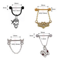 2 uds mariposa barras de perforación de acero anillo protector 316l cuerpo de acero inoxidable joyería cadena para cuerpo de regalo de cumpleaños - details 6