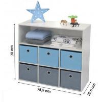 Maxia Market - Mueble de 4/6 cestas de almacenamiento Junior Infantil madera blanca, Multicolor, Mueble de almacenaje para dormitorio infantil - details 1